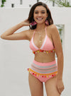 High Waisted Pom Pom 2pcs Bikini Set
