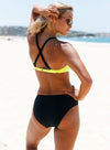 Striped Padded Gather Push-up Bikini Set