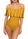 Spaghetti Solid Summer Onepiece Swimsuit