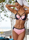 Color Block Strappy Bikini Set Swimsuit