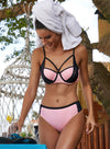 Color Block Strappy Bikini Set Swimsuit