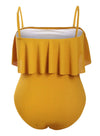 Spaghetti Solid Summer Onepiece Swimsuit