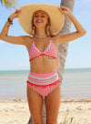 High Waisted Pom Pom 2pcs Bikini Set