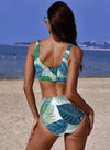 U-neckline High Waist Printed Tankinis (LC411052-1-2)