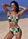 U-neckline High Waist Printed Tankinis (LC411052-9-3)