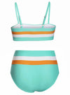 Striped High Waisted Camis Bikini Set