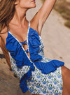 Floral Mid Waist Cute One-piece Swimsuit