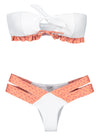 Polka Dot Ruffle Bandeau Bikini Swimsuit