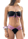 Polka Dot Ruffle Bandeau Bikini Swimsuit