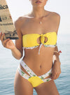 Polka Dot Ruffle Bandeau Bikini Swimsuit