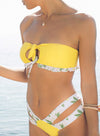 Polka Dot Ruffle Bandeau Bikini Swimsuit