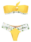 Polka Dot Ruffle Bandeau Bikini Swimsuit