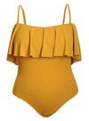 Spaghetti Solid Summer Onepiece Swimsuit