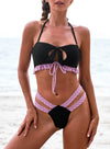 Polka Dot Ruffle Bandeau Bikini Swimsuit